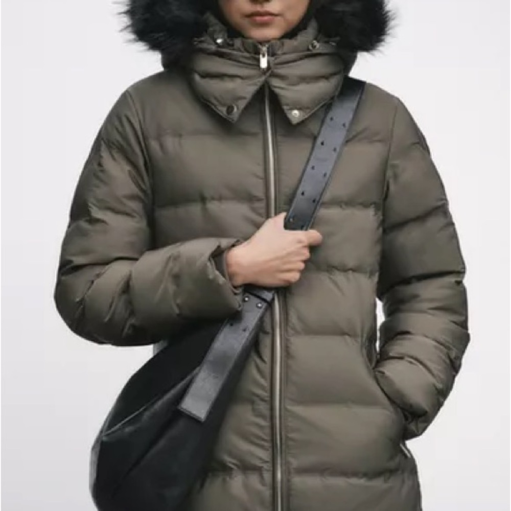 Zara New Olive color Puffer Jacket size M